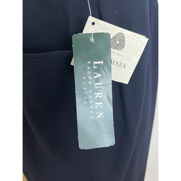 Lauren Ralph Lauren Women's 8P Wool Midi Skirt Navy Blue Corpcore Office Siren - Picture 6 of 9